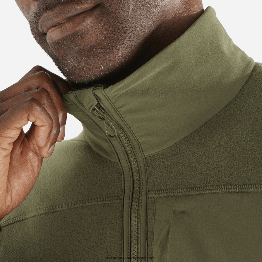 Men\'s Full Zip Midlayer Jacket - Outline Polartec Salomon Grape Leaf X6B4FZ534