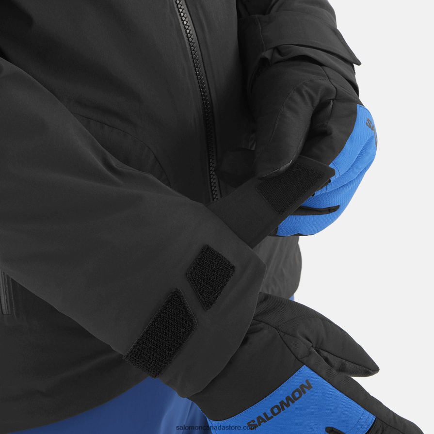 Men\'s Insulated Hooded Jacket - Brilliant Salomon Deep Black/White X6B4FZ543