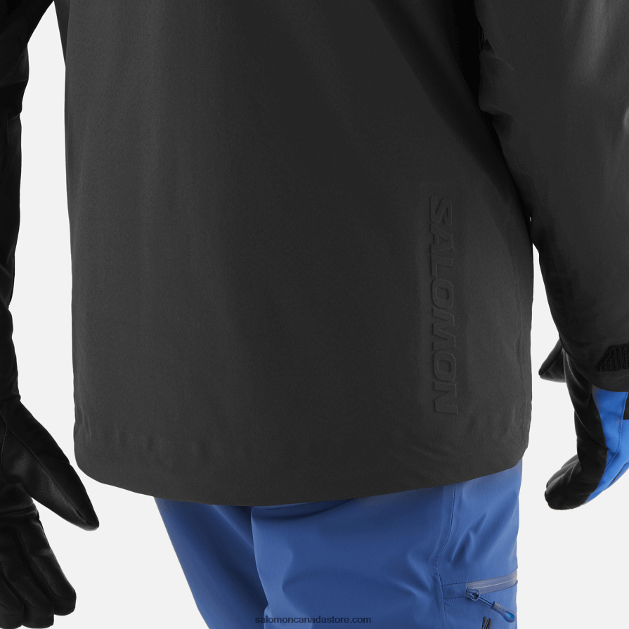 Men\'s Insulated Hooded Jacket - Brilliant Salomon Deep Black/White X6B4FZ543