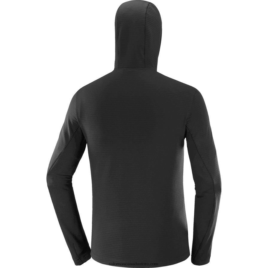 Men\'s Midlayer Jacket with hood - Essential Lightwarm Hooded Salomon Deep Black X6B4FZ546