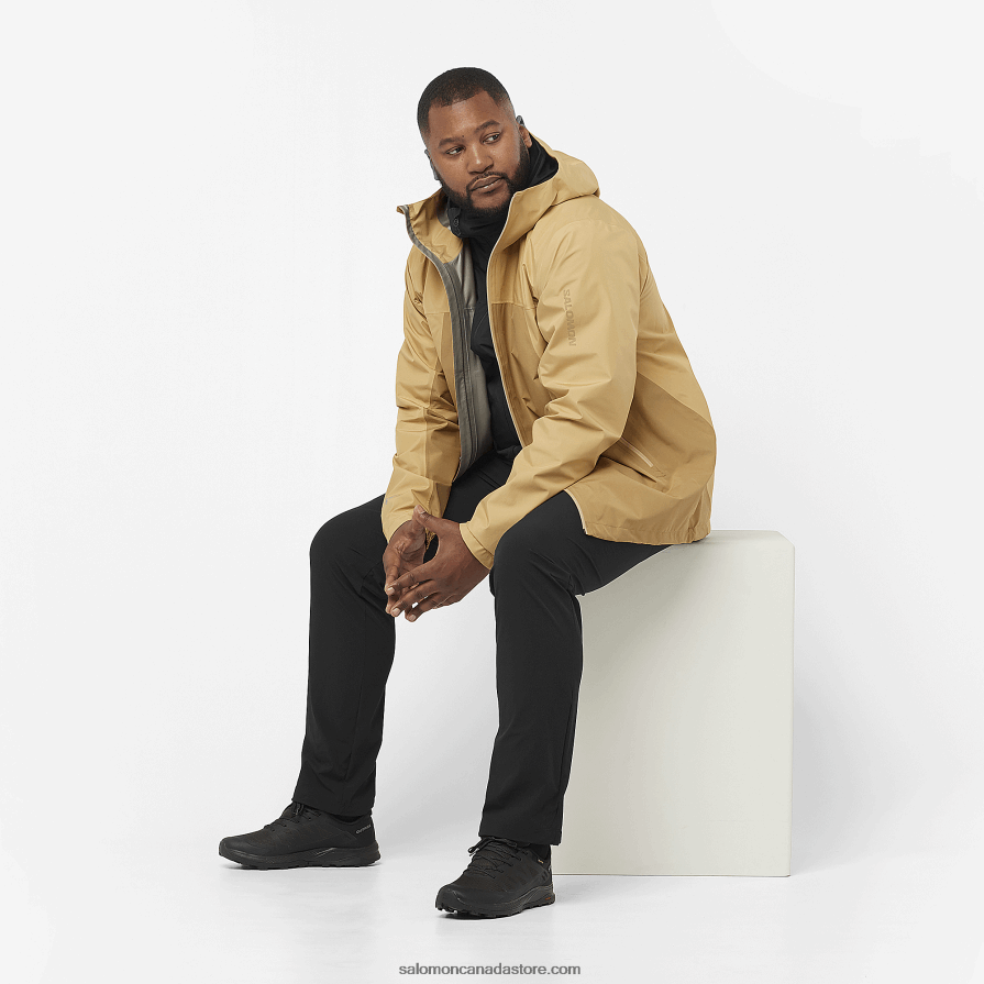 Men\'s Midlayer Jacket with hood - Outline All Season Hybrid Salomon Deep Black X6B4FZ559