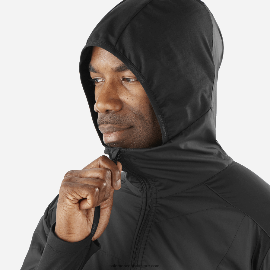 Men\'s Midlayer Jacket with hood - Outline All Season Hybrid Salomon Deep Black X6B4FZ559