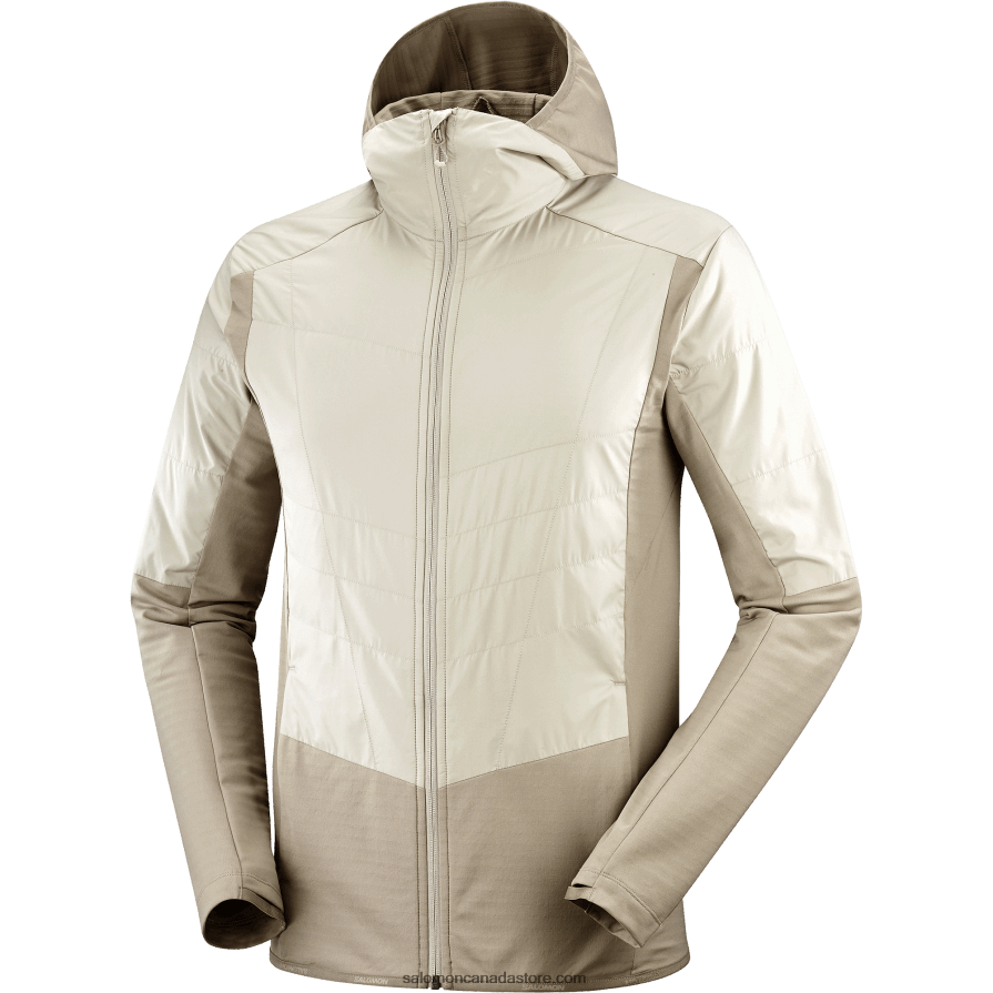 Men\'s Midlayer Jacket with hood - Outline All Season Hybrid Salomon Roasted Cashew/Plaza Taupe X6B4FZ558