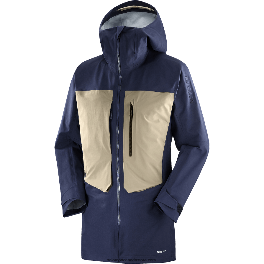 Men\'s Shell Jacket - Stance 3L Long Salomon Night Sky/Roasted Cashew X6B4FZ551