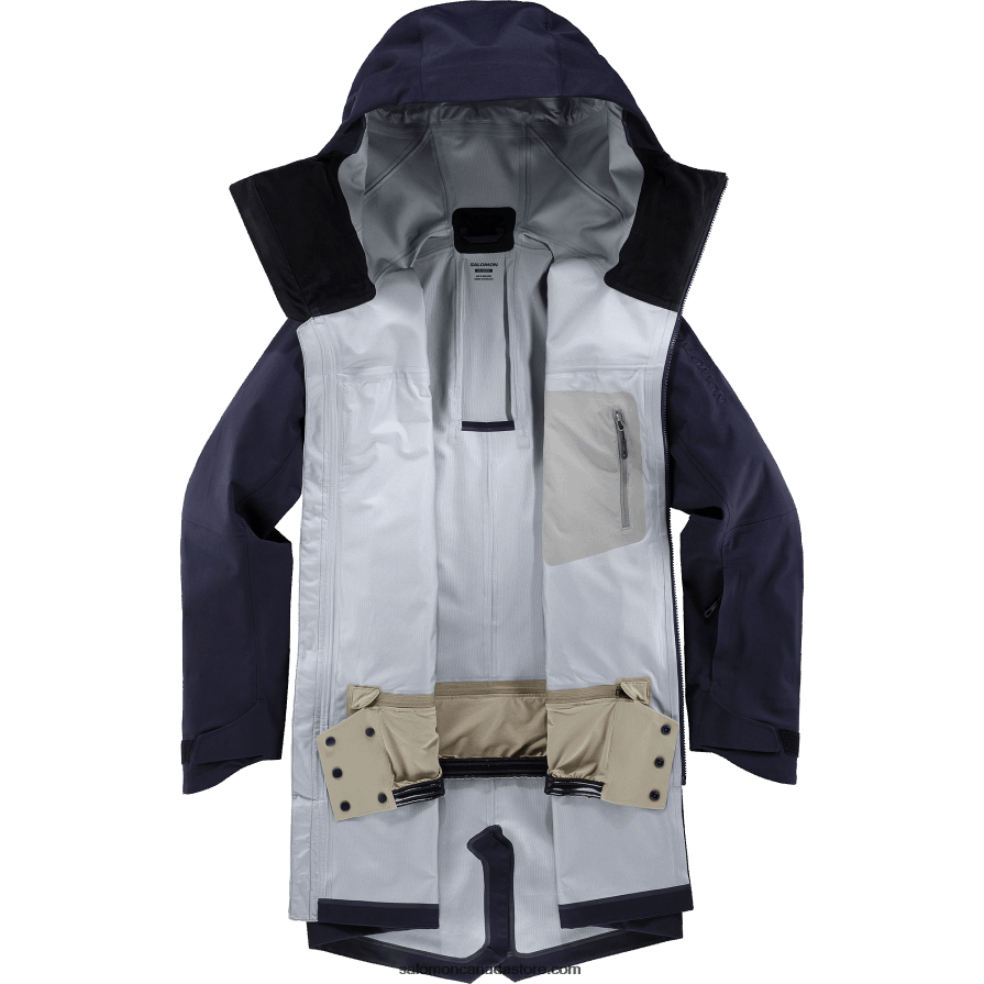 Men\'s Shell Jacket - Stance 3L Long Salomon Night Sky/Roasted Cashew X6B4FZ551