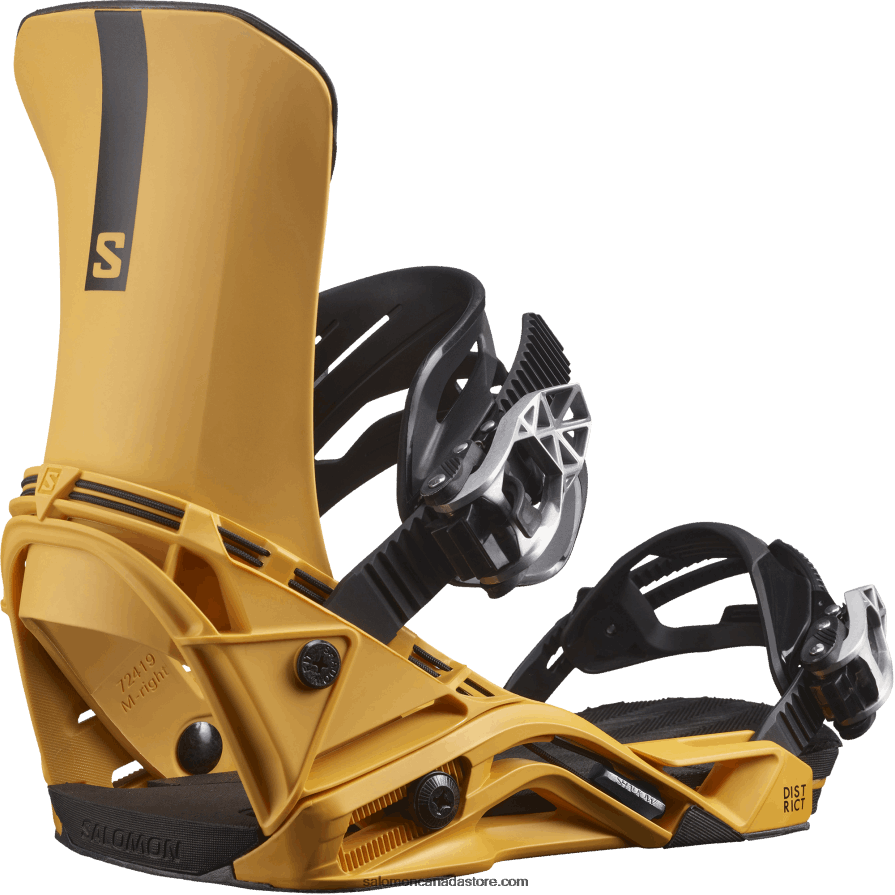Men's Snowboard Bindings - District Salomon Golden Yellow X6B4FZ604