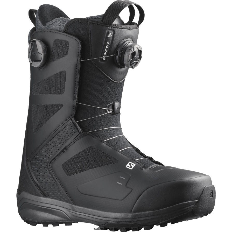 Men's Snowboard Boots - Dialogue Dual Boa Wide Jp Salomon Black/Magnet X6B4FZ594