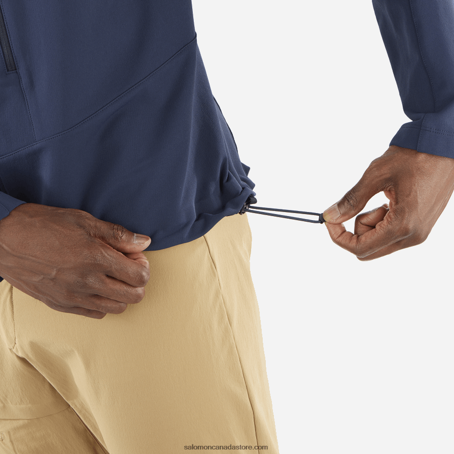 Men\'s Full Zip Midlayer Jacket - Outpeak Softshell Salomon Navy Iris X6B4FZ1107