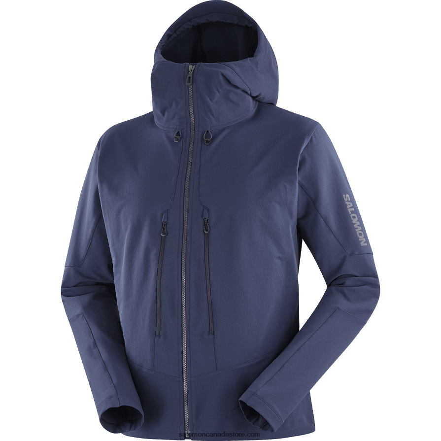 Men\'s Full Zip Midlayer Jacket - Outpeak Softshell Salomon Navy Iris X6B4FZ1107