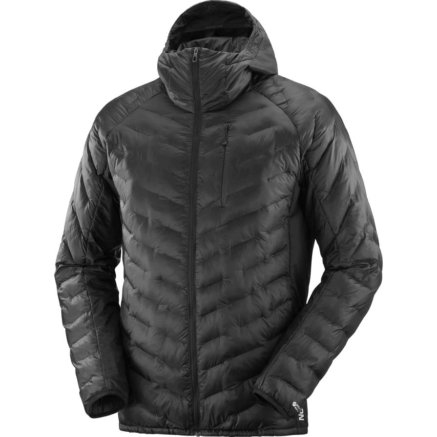 Men\'s Insulated Hooded Jacket - Outline Primaloft Salomon Deep Black X6B4FZ1087