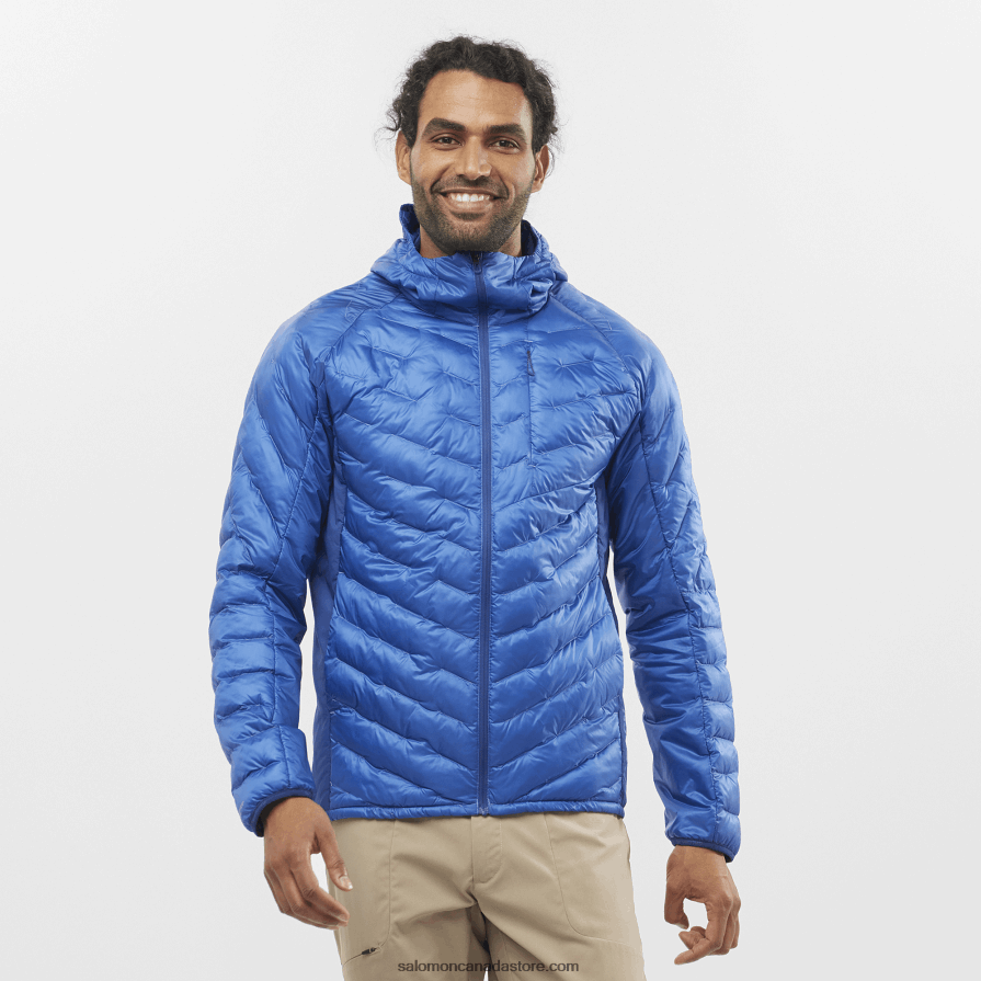 Men's Insulated Hooded Jacket - Outline Primaloft Salomon Nautical Blue/Navy Peony X6B4FZ1089