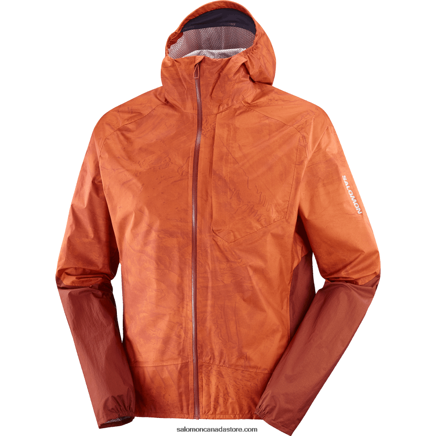 Men\'s Shell Jacket - Bonatti Waterproof Salomon Burnt Ochre/Ao/Burnt Henna X6B4FZ1100