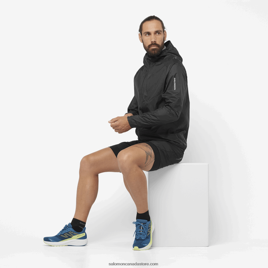 Men\'s Shell Jacket - Bonatti Waterproof Salomon Deep Black X6B4FZ1101