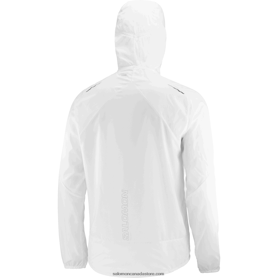 Men\'s Wind Jacket Hoodie - Bonatti Cross Wind Salomon White X6B4FZ1098