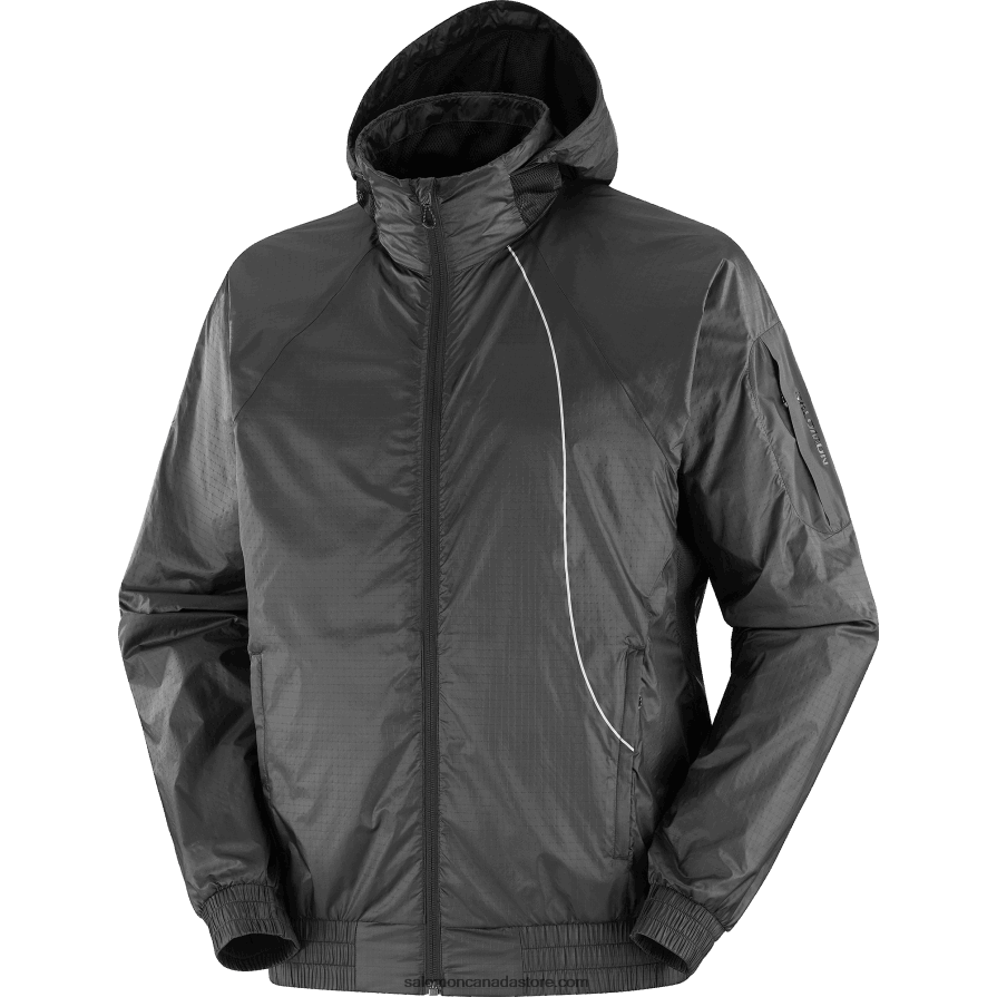 Men\'s Wind Jacket Hoodie - Equipe Salomon Deep Black X6B4FZ1086