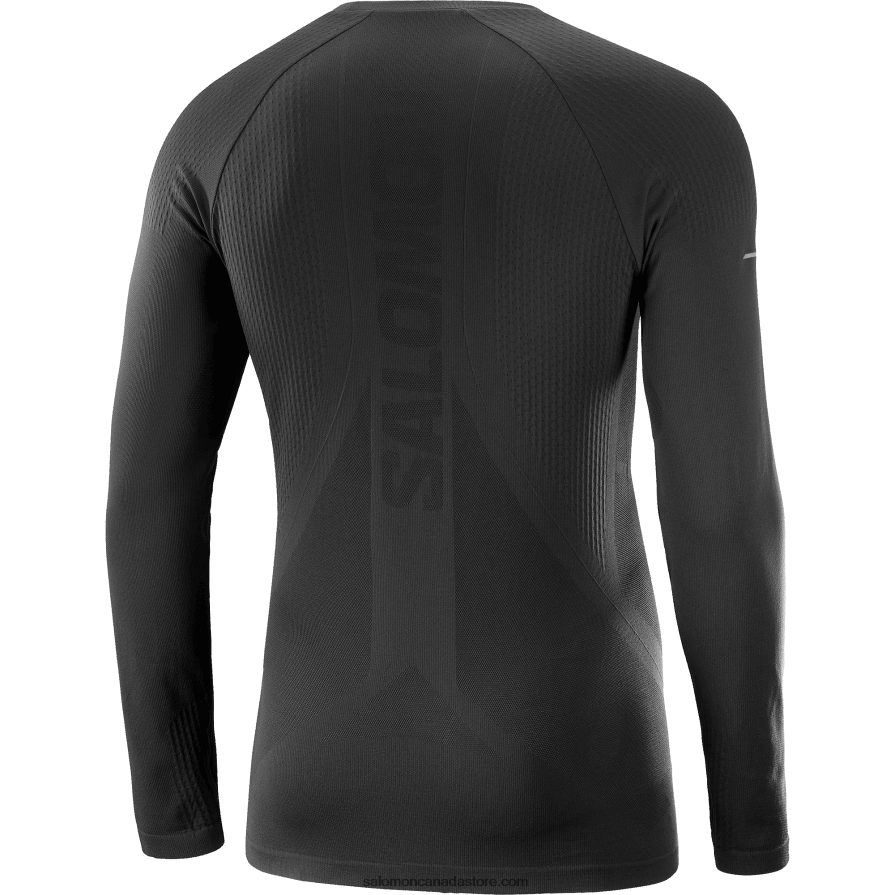 Men\'s Long Sleeve T-Shirt - Sense Aero Seamless Salomon Deep Black X6B4FZ230
