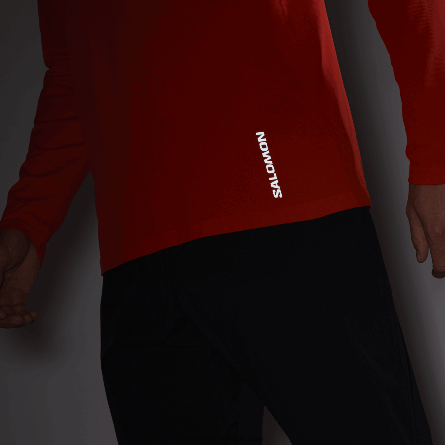 Men\'s Long Sleeve T-Shirt - Sense Aero Seamless Salomon Fiery Red X6B4FZ231