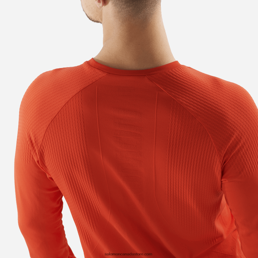 Men\'s Long Sleeve T-Shirt - Sense Aero Seamless Salomon Fiery Red X6B4FZ231