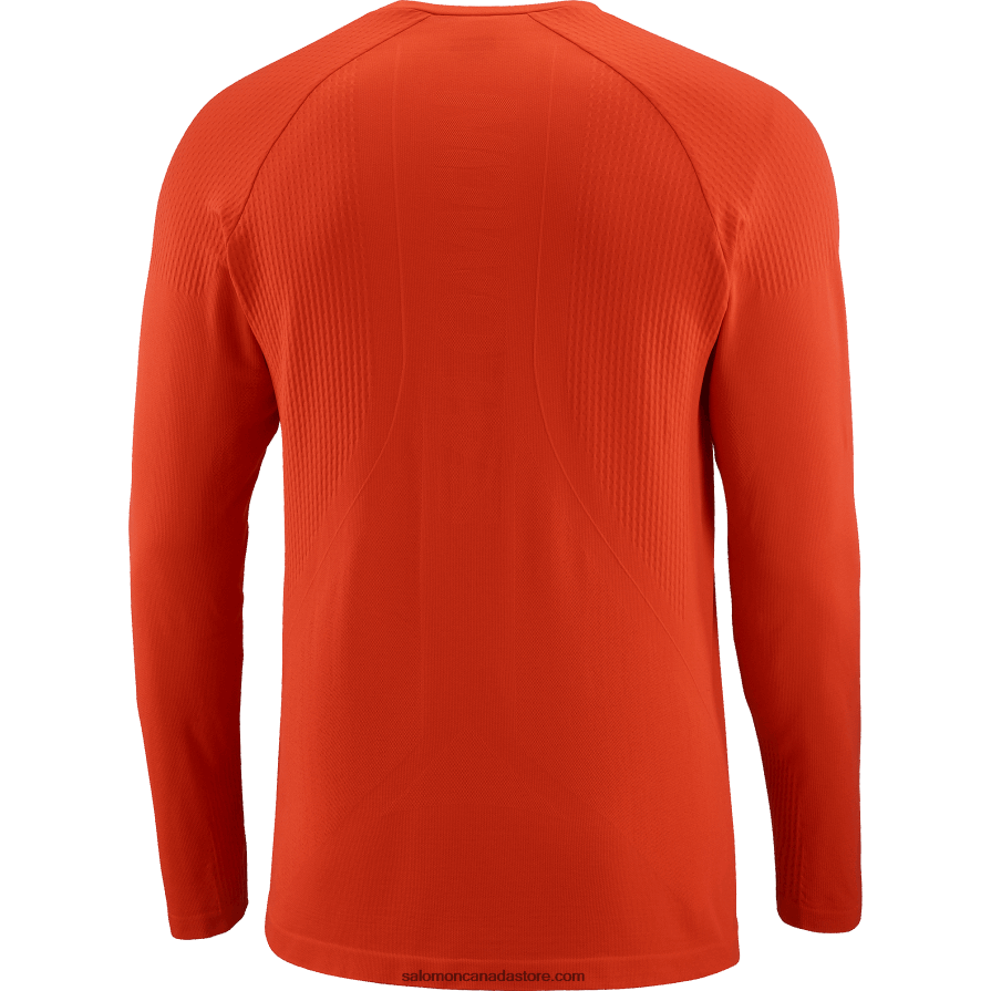 Men\'s Long Sleeve T-Shirt - Sense Aero Seamless Salomon Fiery Red X6B4FZ231