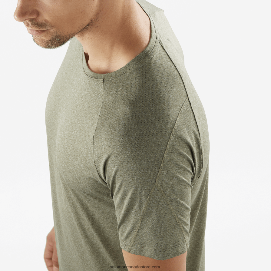 Men\'s Short Sleeve T-Shirt - Cross Run Salomon Grape Leaf/Heather X6B4FZ237