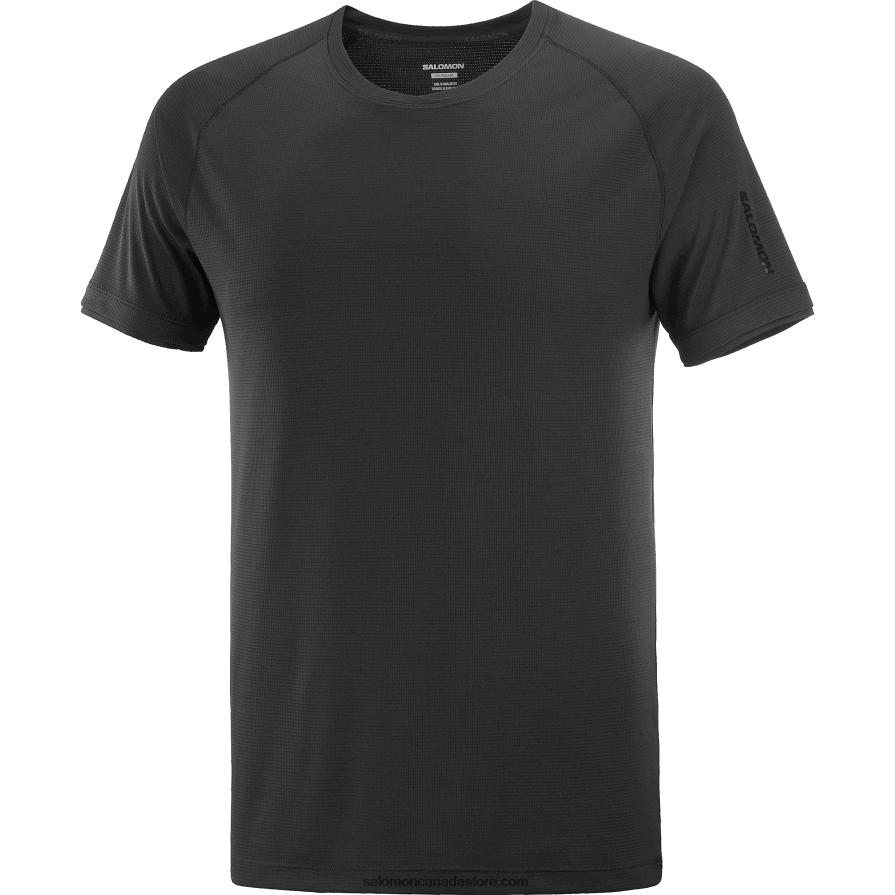 Men\'s Short Sleeve T-Shirt - Equipe Logo Salomon Deep Black X6B4FZ1197
