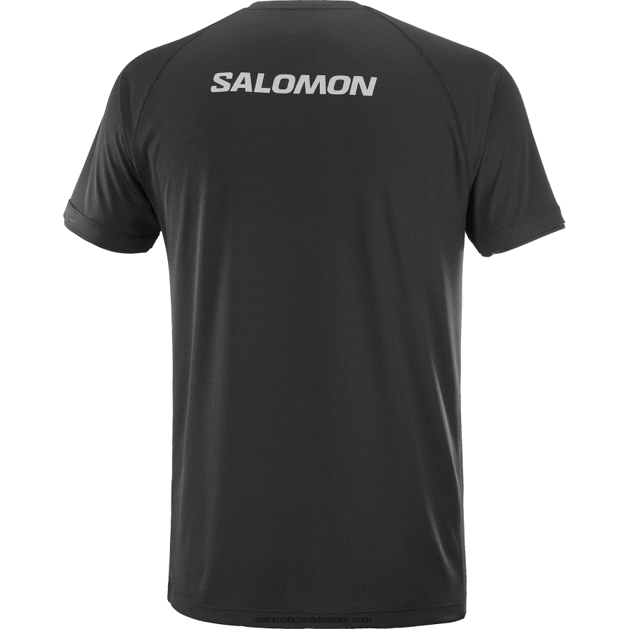 Men\'s Short Sleeve T-Shirt - Equipe Logo Salomon Deep Black X6B4FZ1197