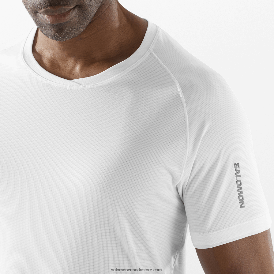 Men\'s Short Sleeve T-Shirt - Equipe Logo Salomon White X6B4FZ1196