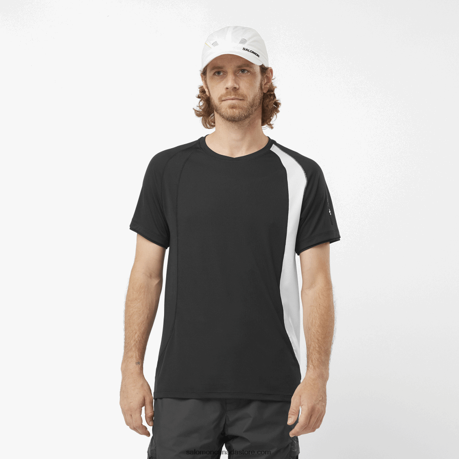Men's Short Sleeve T-Shirt - Equipe Salomon Deep Black/White X6B4FZ243