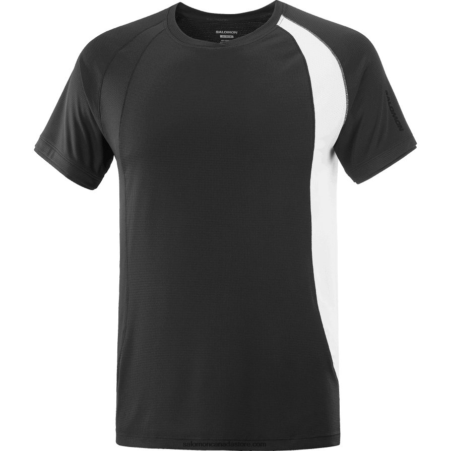Men\'s Short Sleeve T-Shirt - Equipe Salomon Deep Black/White X6B4FZ243