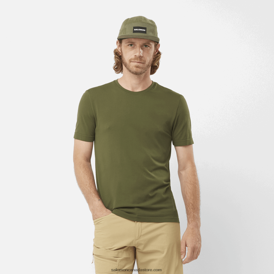 Men's Short Sleeve T-Shirt - Essential Seamless Salomon Grape Leaf/Forest Night X6B4FZ246