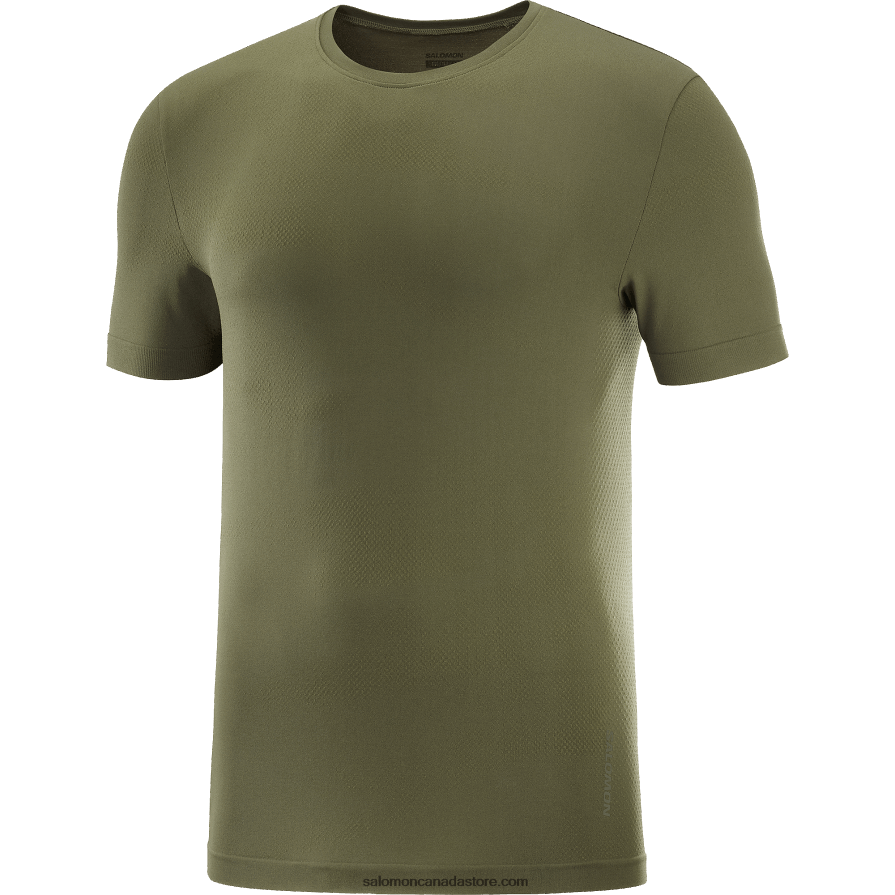 Men\'s Short Sleeve T-Shirt - Essential Seamless Salomon Grape Leaf/Forest Night X6B4FZ246