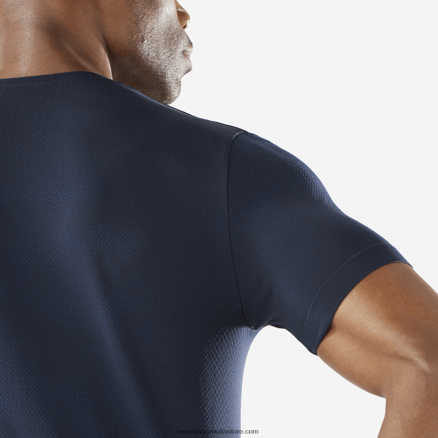 Men\'s Short Sleeve T-Shirt - Essential Seamless Salomon Navy Iris/Night Sky X6B4FZ244