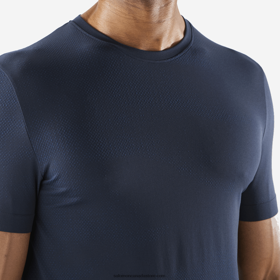 Men\'s Short Sleeve T-Shirt - Essential Seamless Salomon Navy Iris/Night Sky X6B4FZ244