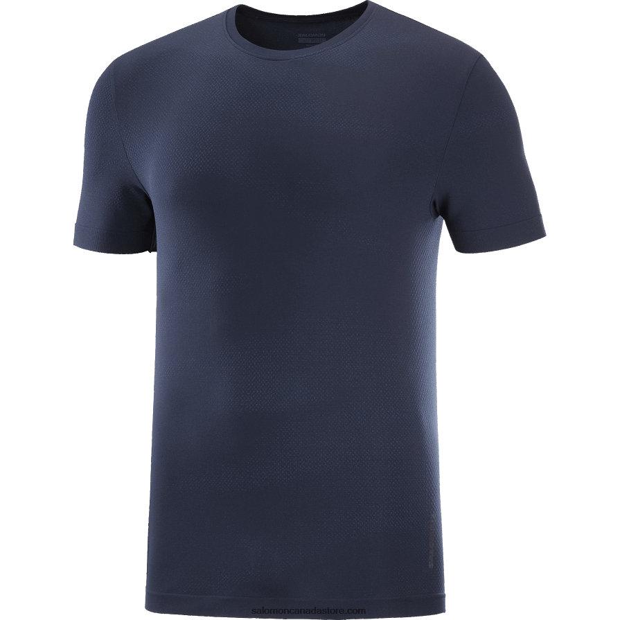 Men\'s Short Sleeve T-Shirt - Essential Seamless Salomon Navy Iris/Night Sky X6B4FZ244