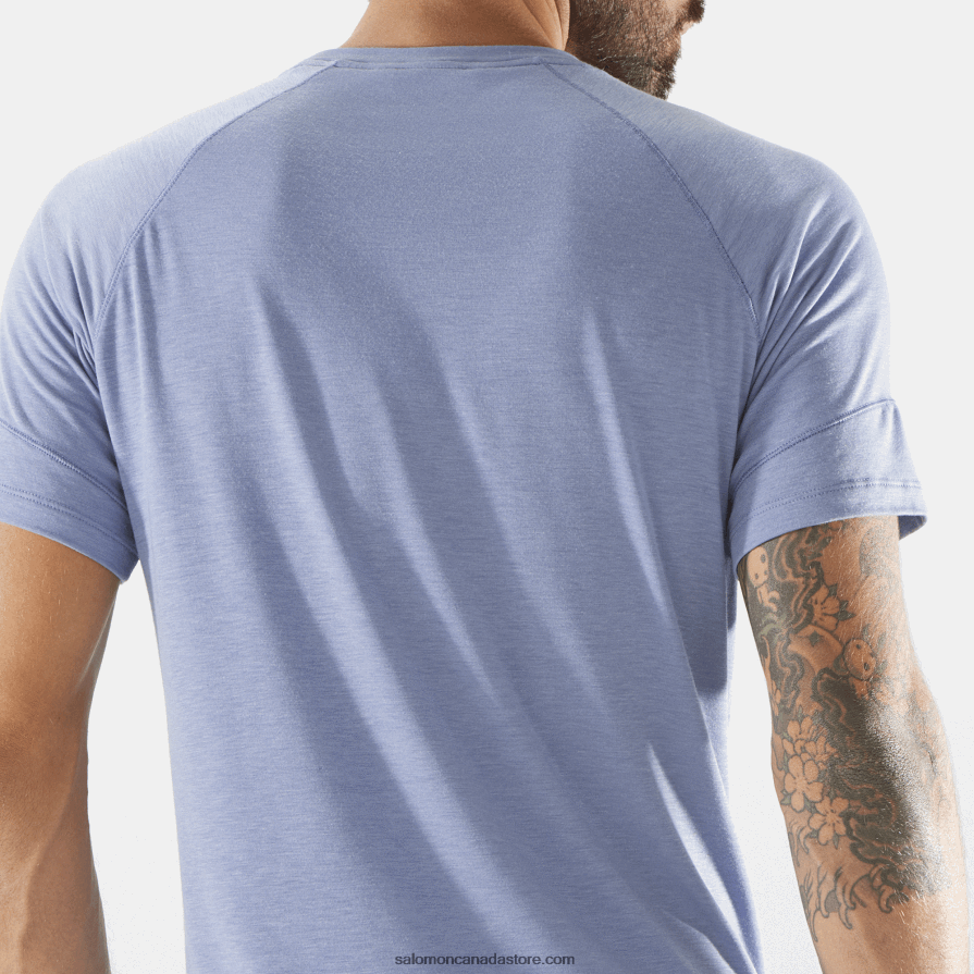 Men\'s Short Sleeve T-Shirt - Runlife Salomon English Manor/Heather X6B4FZ1198