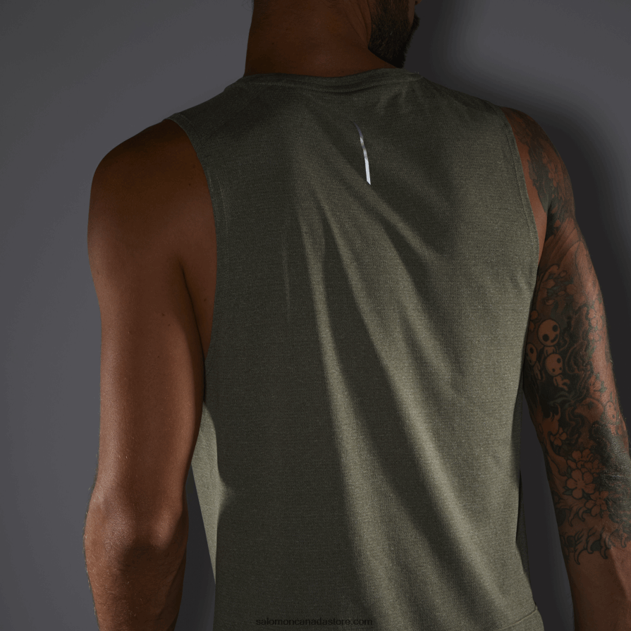 Men\'s Tank - Cross Run Salomon Grape Leaf/Heather X6B4FZ227