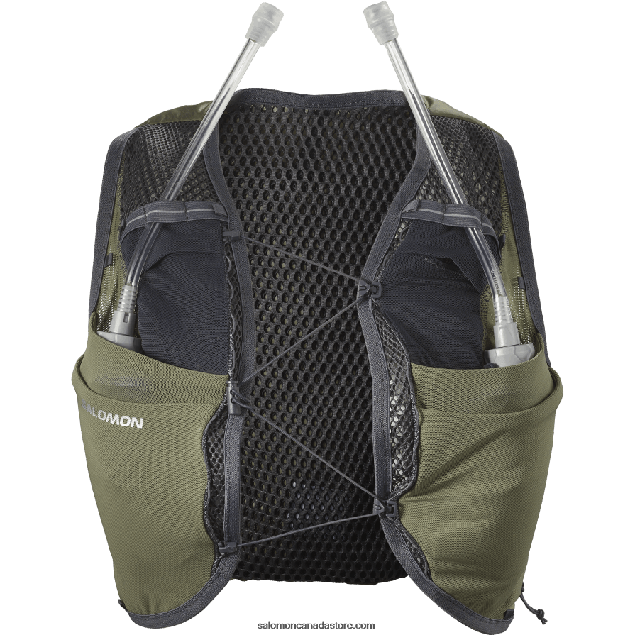 Women\'s Running Vest with flasks included - Active Skin 8 Salomon Dusky Green/Ebony X6B4FZ981