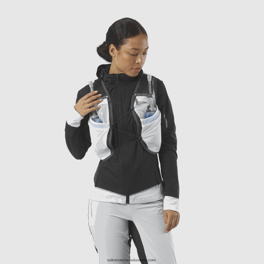 Women\'s Running Vest with flasks included - Active Skin 8 Salomon White/Ebony X6B4FZ982