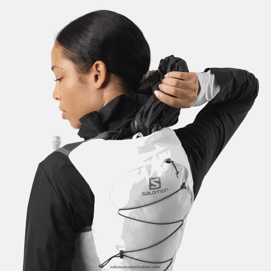 Women\'s Running Vest with flasks included - Active Skin 8 Salomon White/Ebony X6B4FZ982