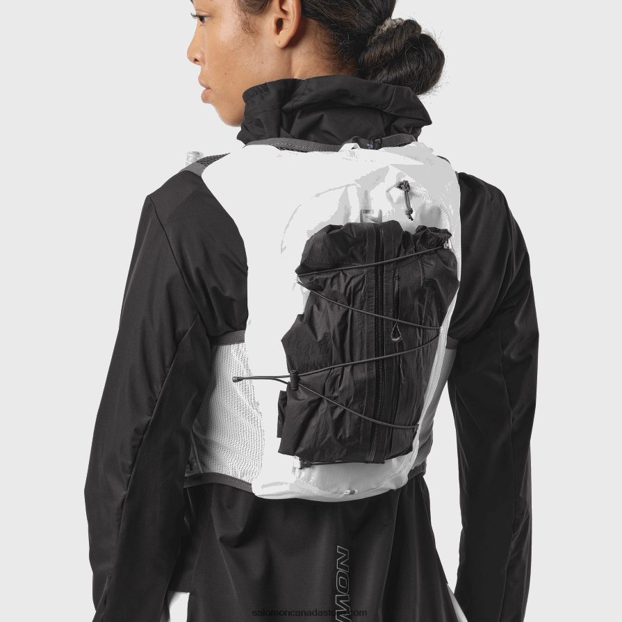 Women\'s Running Vest with flasks included - Active Skin 8 Salomon White/Ebony X6B4FZ982