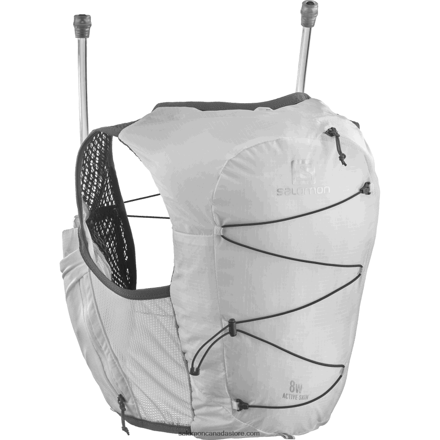 Women\'s Running Vest with flasks included - Active Skin 8 Salomon White/Ebony X6B4FZ982