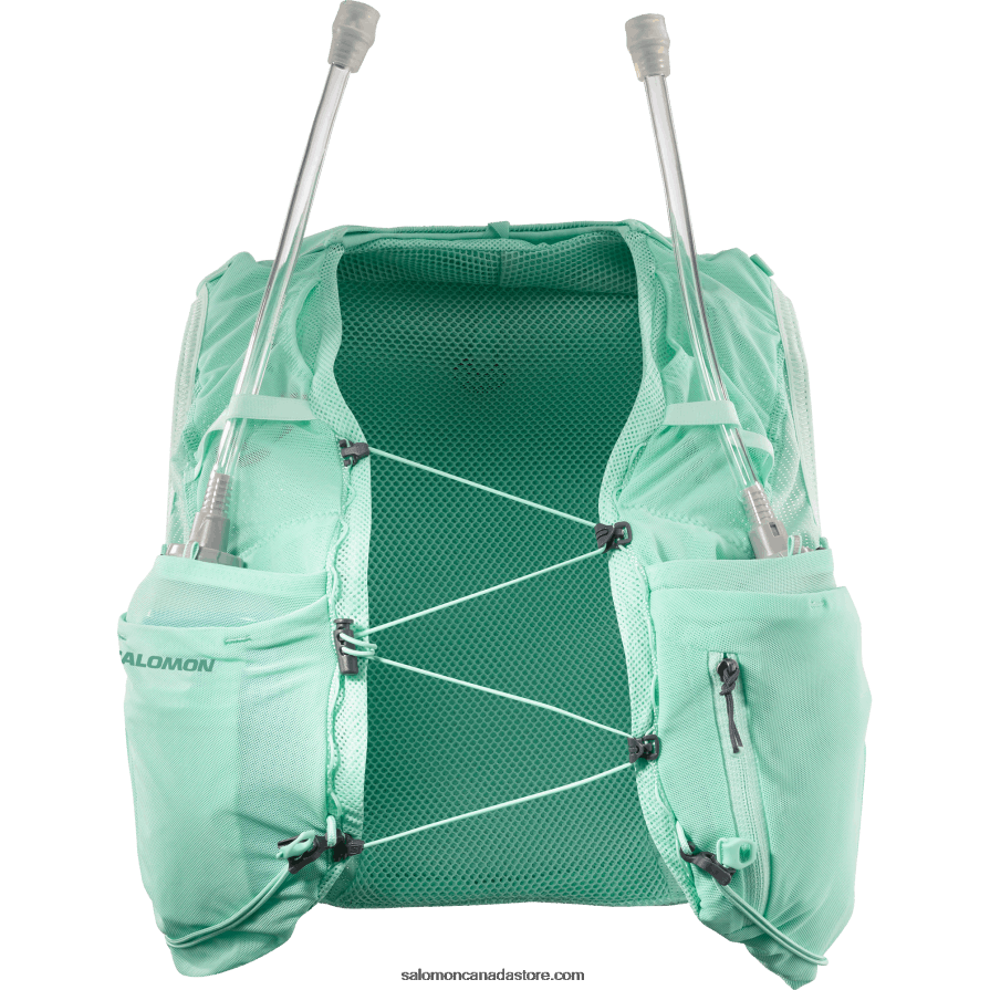 Women\'s Running Vest with flasks included - Adv Skin 12 Salomon Beach Glass/Ebony/Pool Blue X6B4FZ965