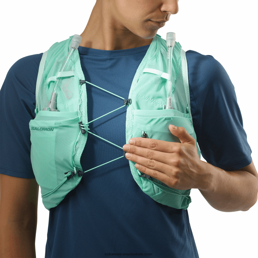 Women\'s Running Vest with flasks included - Adv Skin 5 Salomon Beach Glass/Ebony/Pool Blue X6B4FZ970