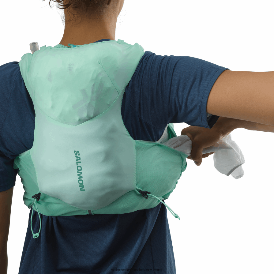 Women\'s Running Vest with flasks included - Adv Skin 5 Salomon Beach Glass/Ebony/Pool Blue X6B4FZ970