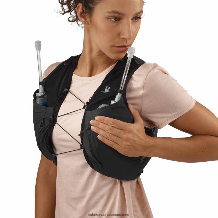 Women\'s Running Vest with flasks included - Sense Pro 10 Salomon Black/Ebony X6B4FZ979