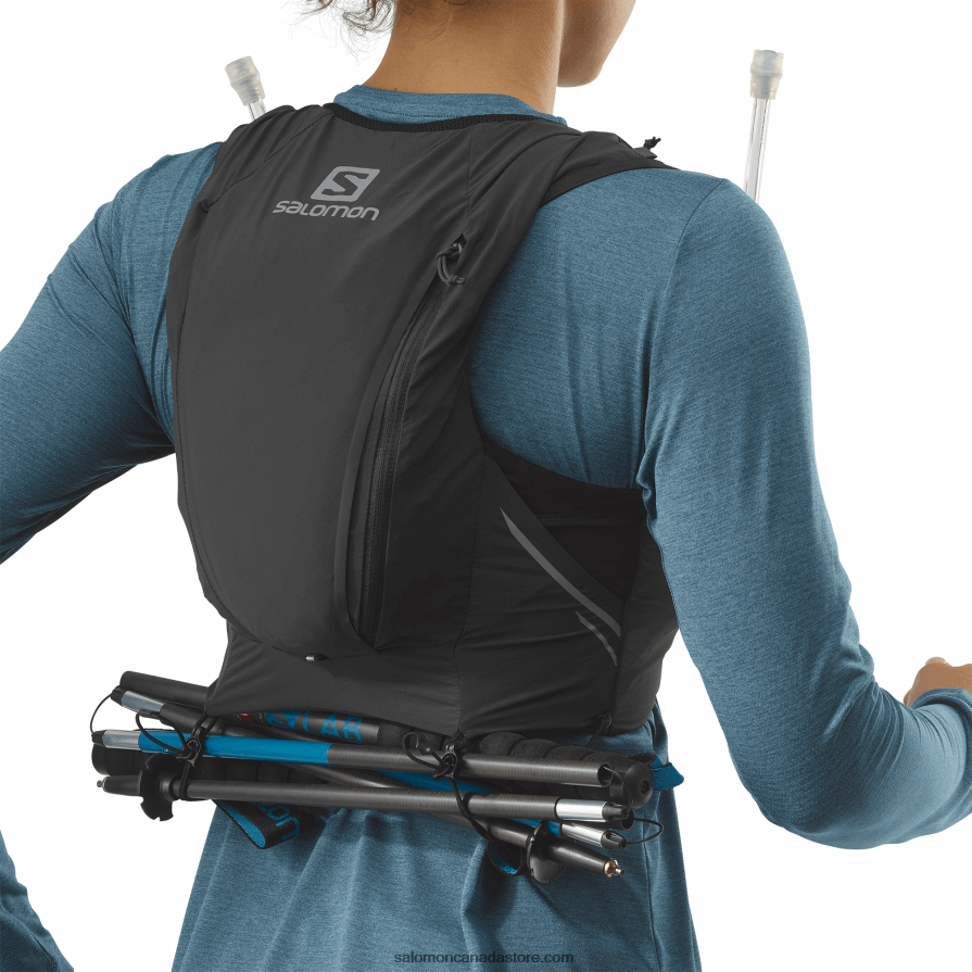 Women\'s Running Vest with flasks included - Sense Pro 10 Salomon Black/Ebony X6B4FZ979