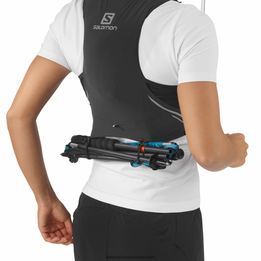 Women\'s Running Vest with flasks included - Sense Pro 5 Salomon Black/Ebony X6B4FZ976