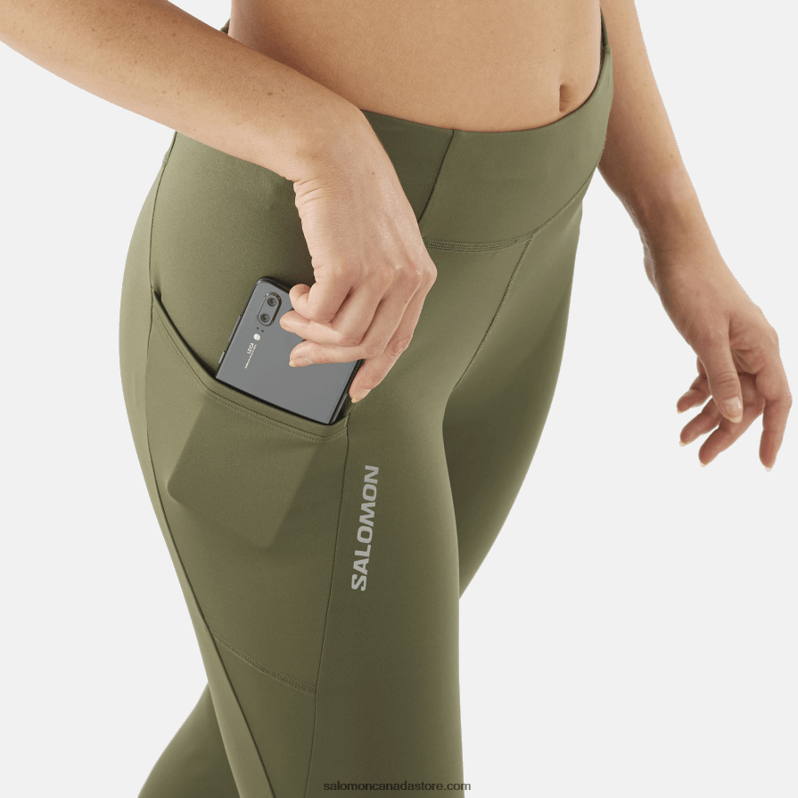 Women\'s 5/6 Tights - Cross Run 25 Salomon Grape Leaf/Forest Night X6B4FZ1158