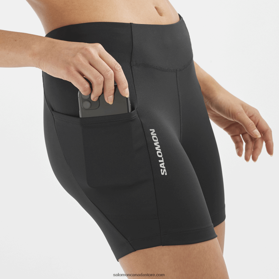 Women\'s Short Tights - Cross Run 5 Salomon Deep Black X6B4FZ1154