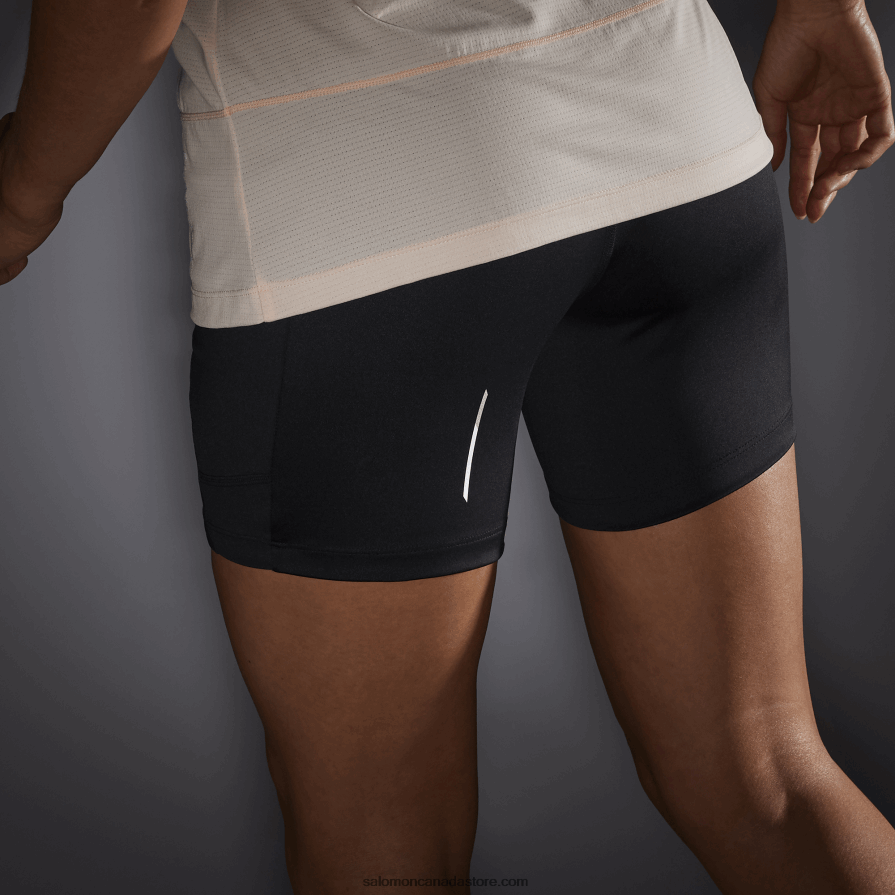 Women\'s Short Tights - Cross Run 5 Salomon Deep Black X6B4FZ1154